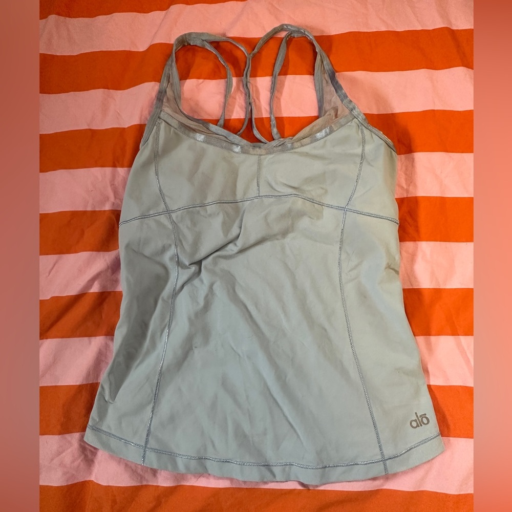 Alo Light Blue Strappy Tank Top
